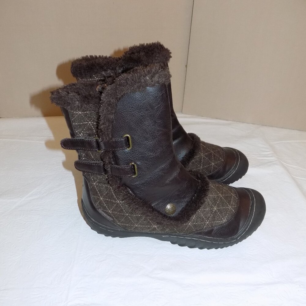 JBU Dark Brown Fur-Lined Ankle Boots